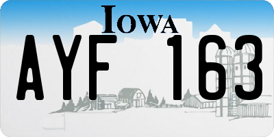 IA license plate AYF163
