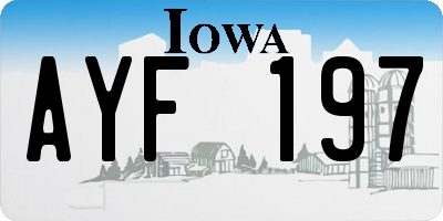 IA license plate AYF197