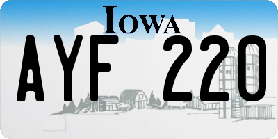 IA license plate AYF220