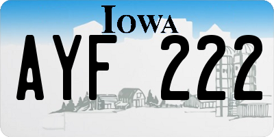 IA license plate AYF222