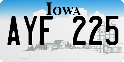 IA license plate AYF225