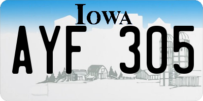 IA license plate AYF305