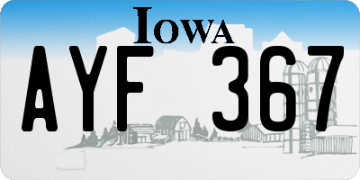 IA license plate AYF367