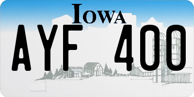IA license plate AYF400