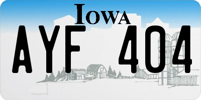 IA license plate AYF404