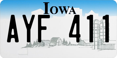 IA license plate AYF411