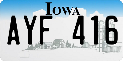 IA license plate AYF416
