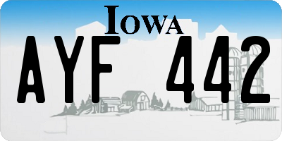 IA license plate AYF442