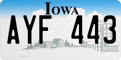 IA license plate AYF443