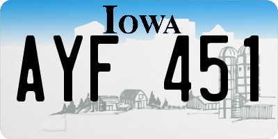 IA license plate AYF451