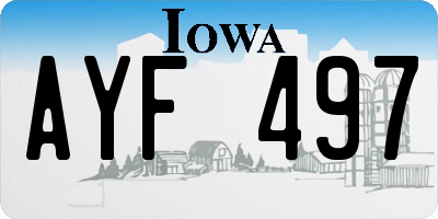 IA license plate AYF497