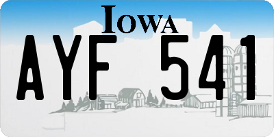 IA license plate AYF541