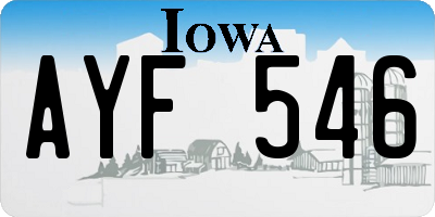 IA license plate AYF546