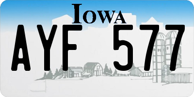 IA license plate AYF577