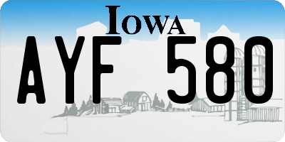 IA license plate AYF580