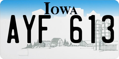 IA license plate AYF613