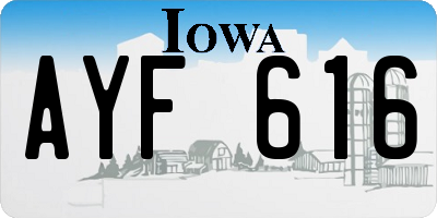 IA license plate AYF616
