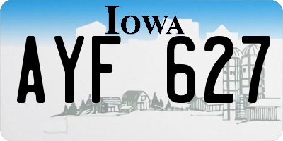 IA license plate AYF627
