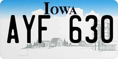 IA license plate AYF630