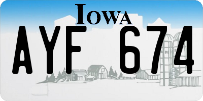 IA license plate AYF674