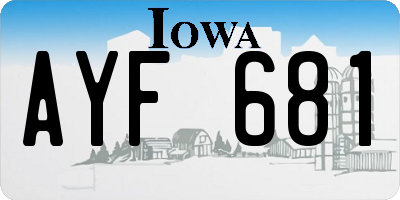 IA license plate AYF681