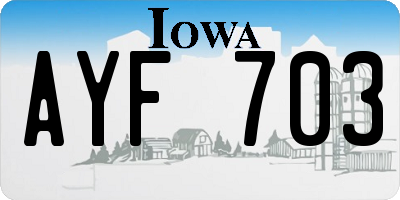 IA license plate AYF703
