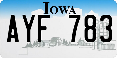 IA license plate AYF783