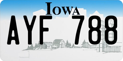 IA license plate AYF788