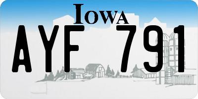 IA license plate AYF791
