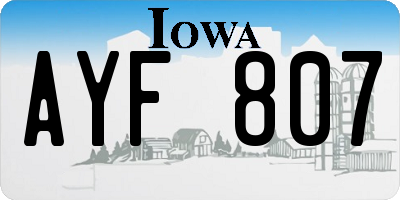 IA license plate AYF807