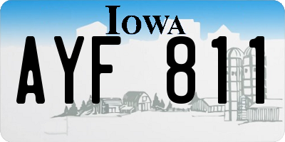 IA license plate AYF811