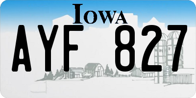 IA license plate AYF827