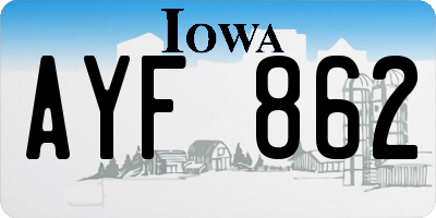 IA license plate AYF862