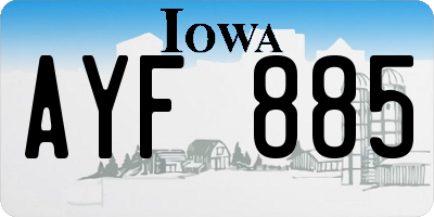 IA license plate AYF885