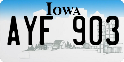 IA license plate AYF903