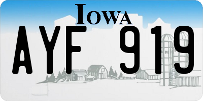 IA license plate AYF919