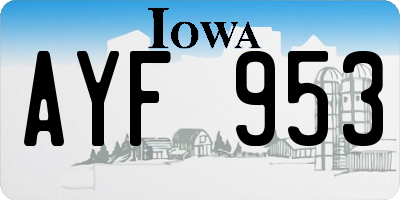 IA license plate AYF953