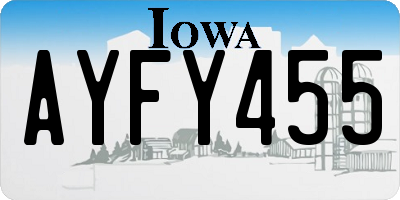 IA license plate AYFY455