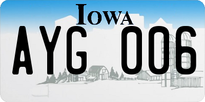IA license plate AYG006