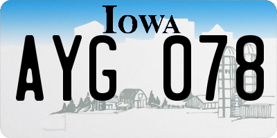 IA license plate AYG078
