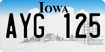 IA license plate AYG125