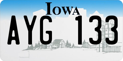 IA license plate AYG133