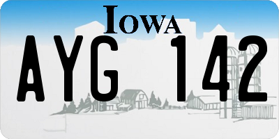 IA license plate AYG142