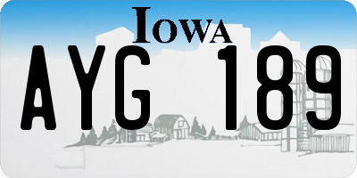 IA license plate AYG189
