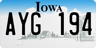 IA license plate AYG194