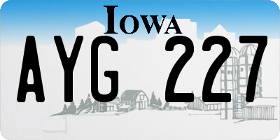 IA license plate AYG227