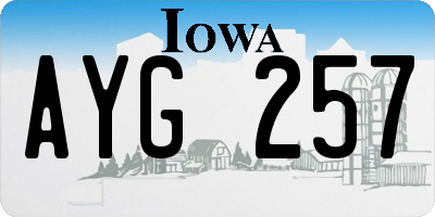 IA license plate AYG257