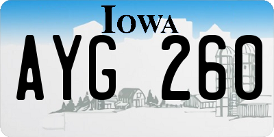 IA license plate AYG260