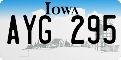 IA license plate AYG295