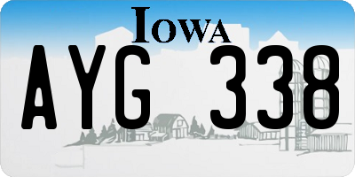 IA license plate AYG338